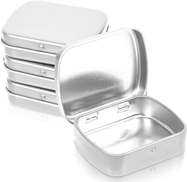 Didiseaon 10 Pack Small Tin Box with Lid Iron Rectangular Case for Candy Pills Lip Balm Earrings Jewelry Crafts Portable Sample Storage Organizer for Travel