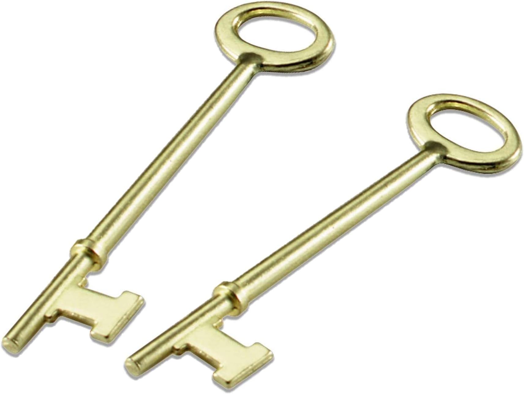 Lucky Line Skeleton Key with Flat TIP for Lever Locks, Antique Doors & Locks, 2 Pack (87002)