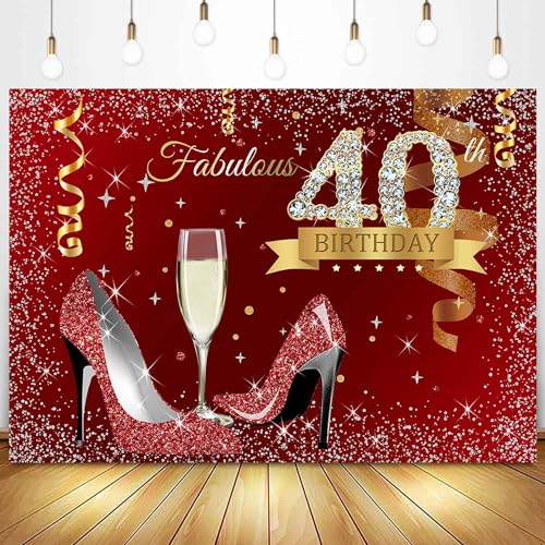 Fondo Fotográfico Sensfun 7x5ft para Fiesta 40 Años miniatura 1