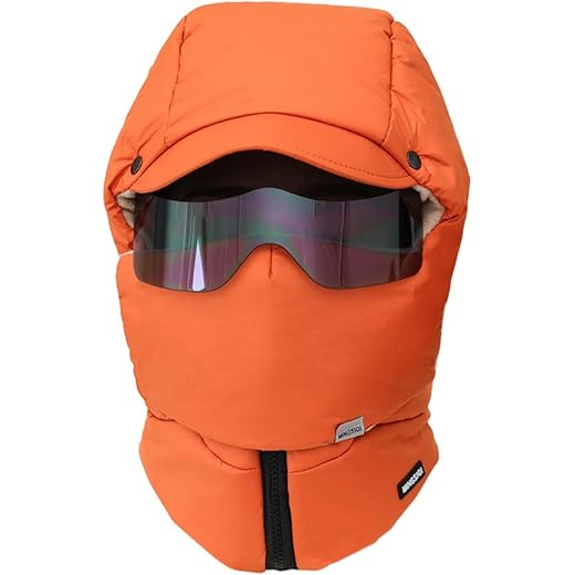 THE STYLE SUTRA Winter Hat Windproof Mask Comfortable Trapper Hat for Outdoor Skiing Cycling Orange