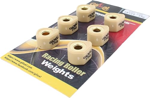 Vista 7 de Glixal Deslizadores variadores de polígono de alto rendimiento de 0.709 x 0.551 in, pesos de rodillo deslizante de carreras 152QMI 157QMJ GY6 125cc