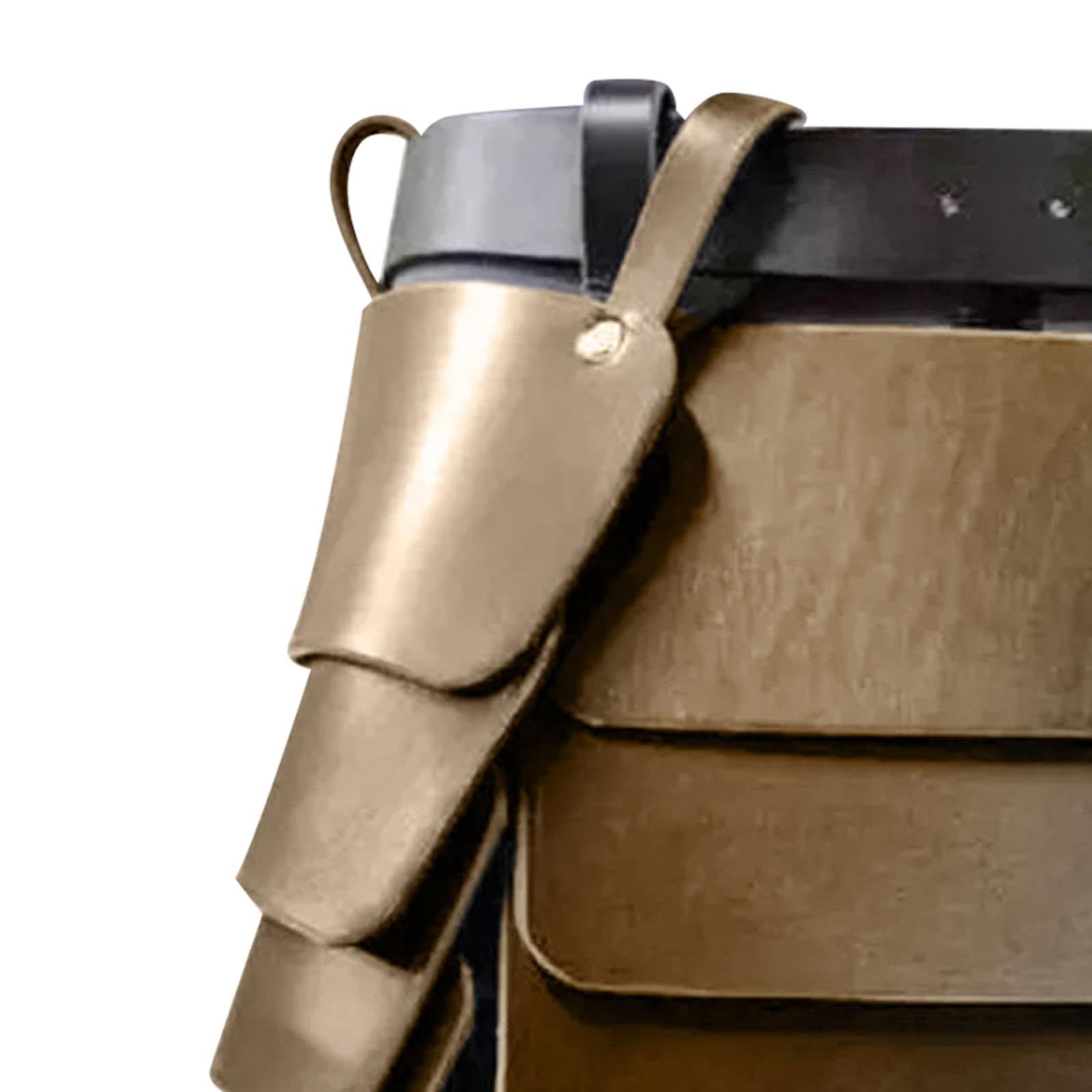 Colcolo Cinturón de de Cintura Estilo Romano Doble Cara para Vestuario de Caballero con Decoración Retro en Piel Sintética Adecuado para Actuaciones, marrón