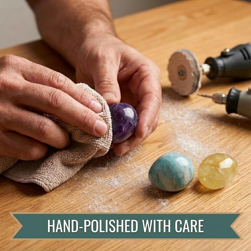 Polished Moss Agate Crystal Stones - 2 Pieces of 1.2-Inch Super Large Handpicked Natural Tumbled Gemstones for Reiki, Chakra Healing, and Home Decor - Image 5