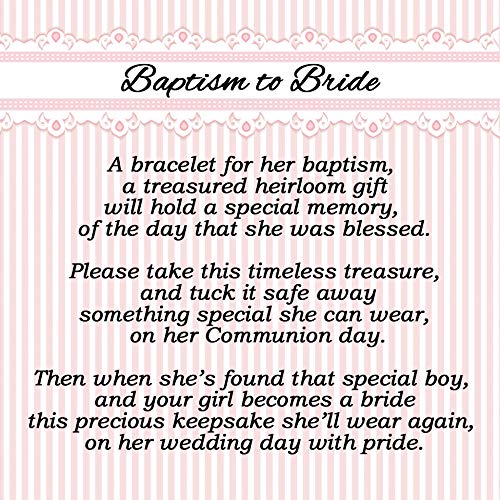 Miniatura 3 de Cherished Moments Pulsera de bautismo a novia de regalo para niñas pequeñas en plata de ley 925 o chapado en oro de 14 quilates con perlas