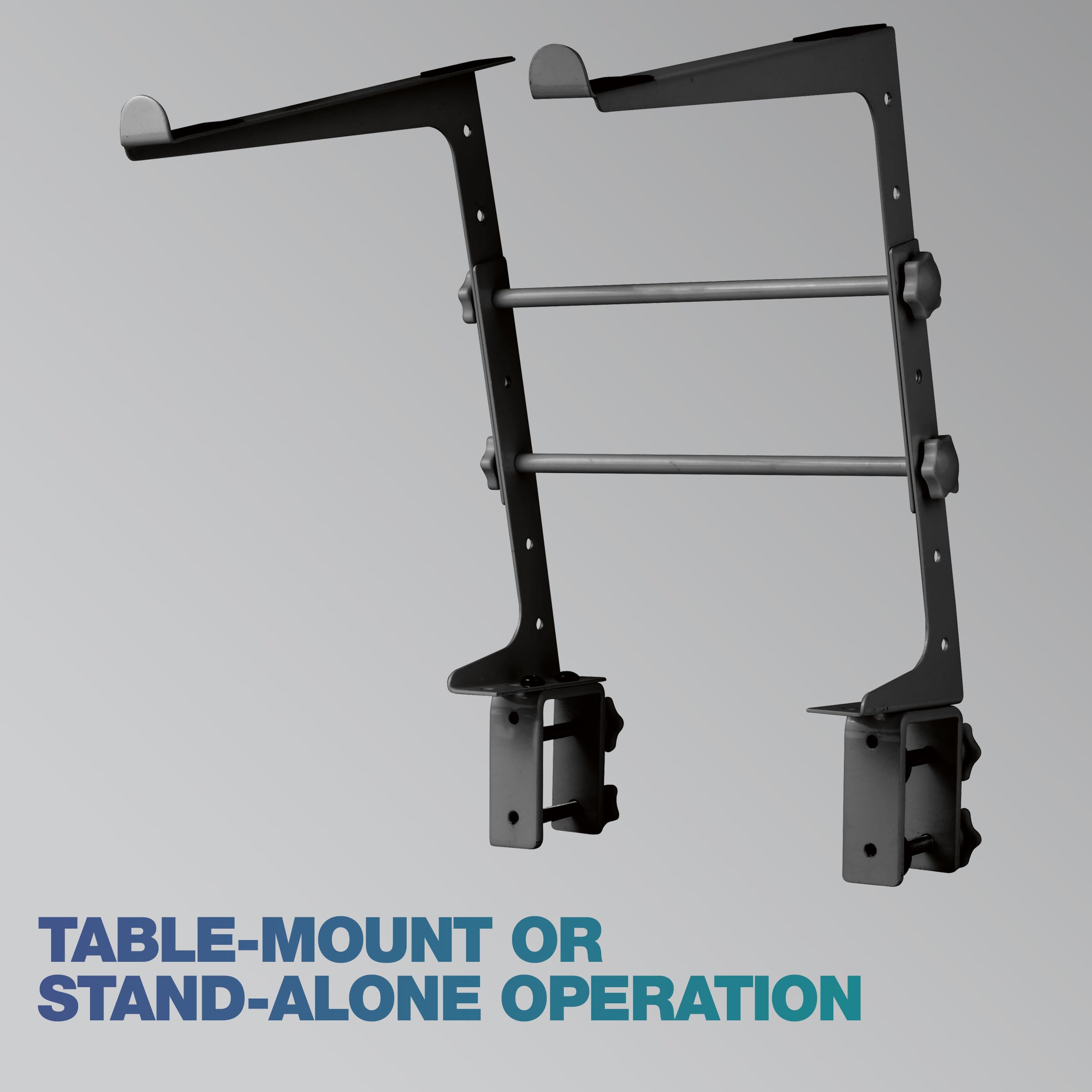 Reloop Laptop Stand V.2 - pour tous les ordinateurs portables actuels jusqu'à 17", antidérapant et résistant aux vibrations, pouvant être monté sur des consoles, noir