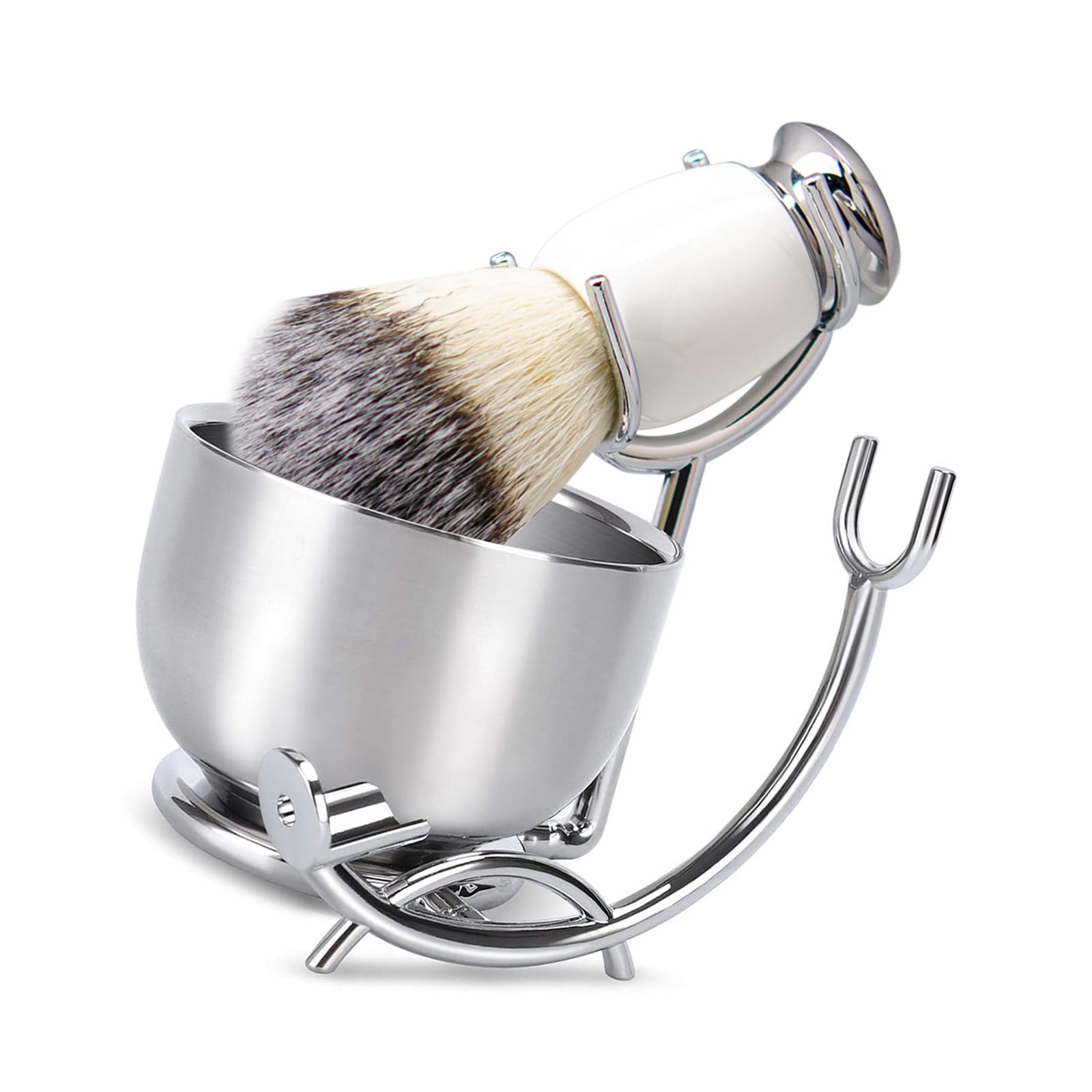 Set pennelli da barba premium per uomo dotato robusto supporto in lega e ciotola in acciaio inossidabile per un ' esperienza rasatura confortevole Ciotola a doppia parete