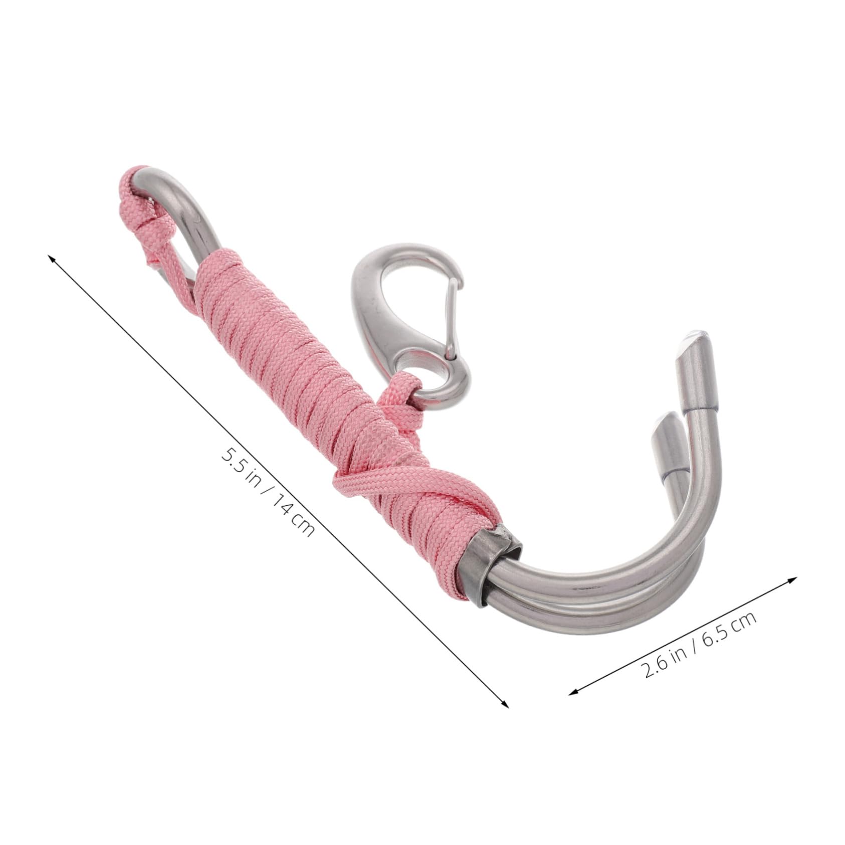 SUPVOX Stainless Steel Submersible Hook Safety Lanyard for Divers Double Reef Hooks Scuba Accessories