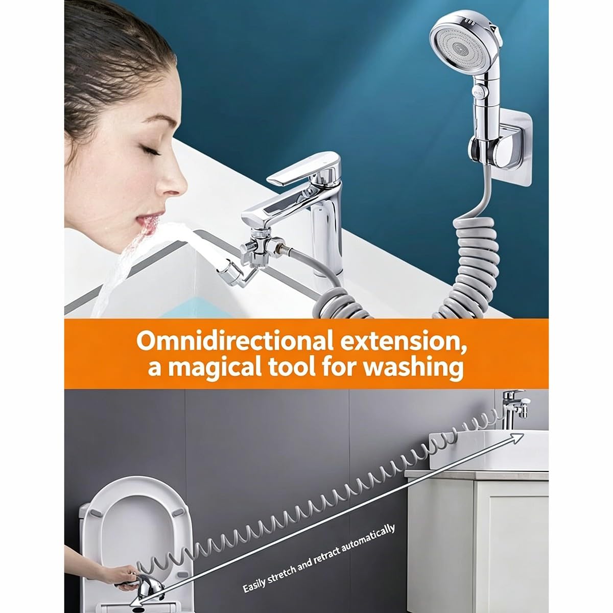 Extensor y Aireador de Grifo Universal - Rotación 720°, Anti-Salpicaduras, Multi-Modo, Filtro y Flexible, Ideal Cocina, Baño, Lavado de Cabello - Paquete de 2