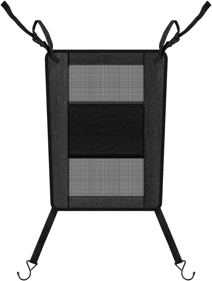 Dog Barrier Net for Car, 22x18 Inch Adjustable Automotive Pet Divider Mesh with Storage Bag, Universal Easy Install Vehicle Backseat Safety Net for SUV and Truck (Black)