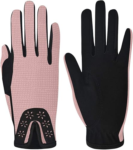 Miniatura 6 de ChinFun Guantes de equitación para niños y jóvenes, guantes ecuestres elásticos para niños y niñas, guantes antideslizantes para equitación,