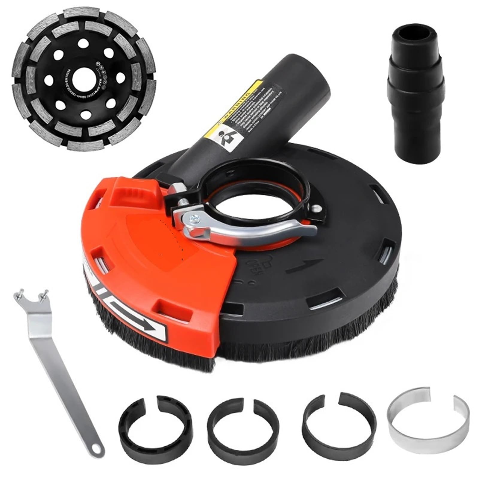 GT119125A 125MM Grinding Dust Shroud for Angle Grinder with Attachments(with 1pc Cup Wheel)