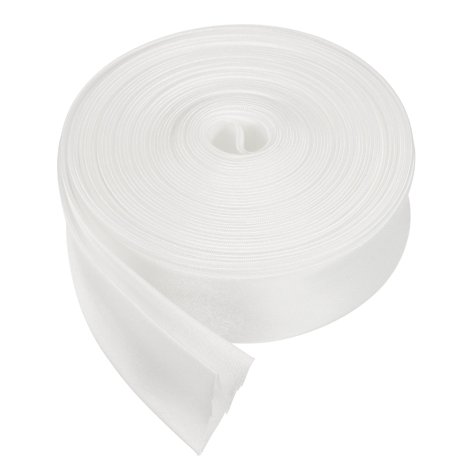 sourcing map Double Fold Bias Tape for Sewing, 1 Inch x 5.5 Yards Satin Bias Binding Tape Continuous Bulk for Quilting Blanket Binding Seaming Hemming Fabric Piping DIY Craft, White — image 1