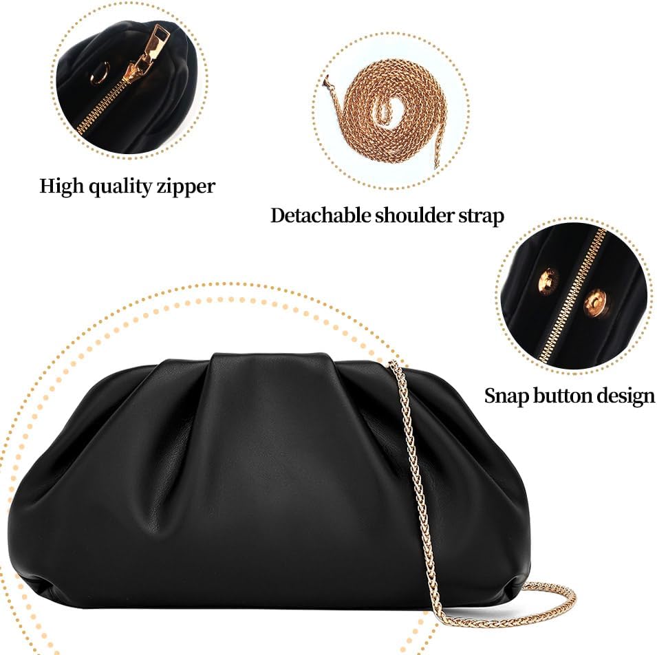 Clutch Purses for Women Evening Bag Small Crossbody Bag With Removable Metal Chain