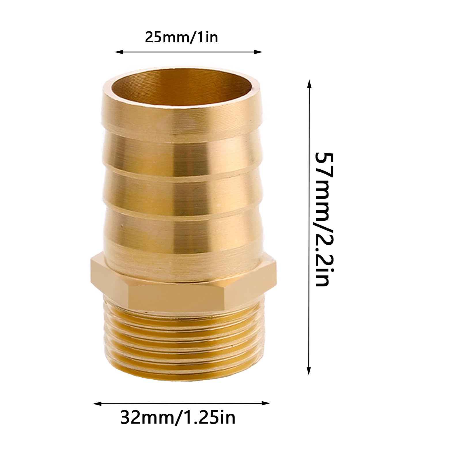 Lot De 2 Raccord De Tuyau En Laiton 1 Pouces, Raccord Tuyau En Laiton