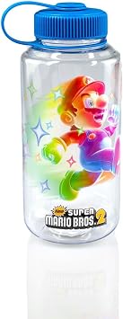 Super Mario Bros 6-Inch Plastic Water Bottle | Super Star Ice Cubes
