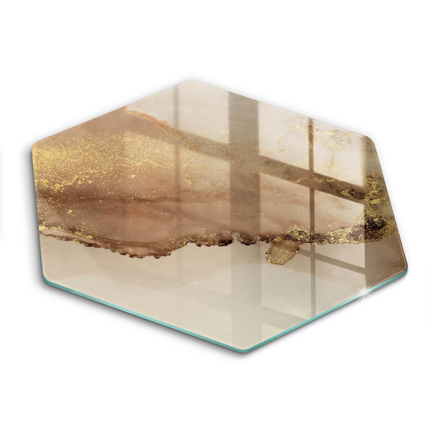Plaque de cuisson protection hectagonale Wallfluent Abstraction Gold - Résistance premium 40cm