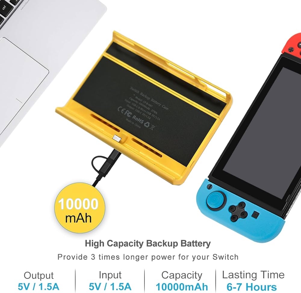 Amazon.com: ID CHINSION 10000mAh Battery Pack for Nintendo Switch