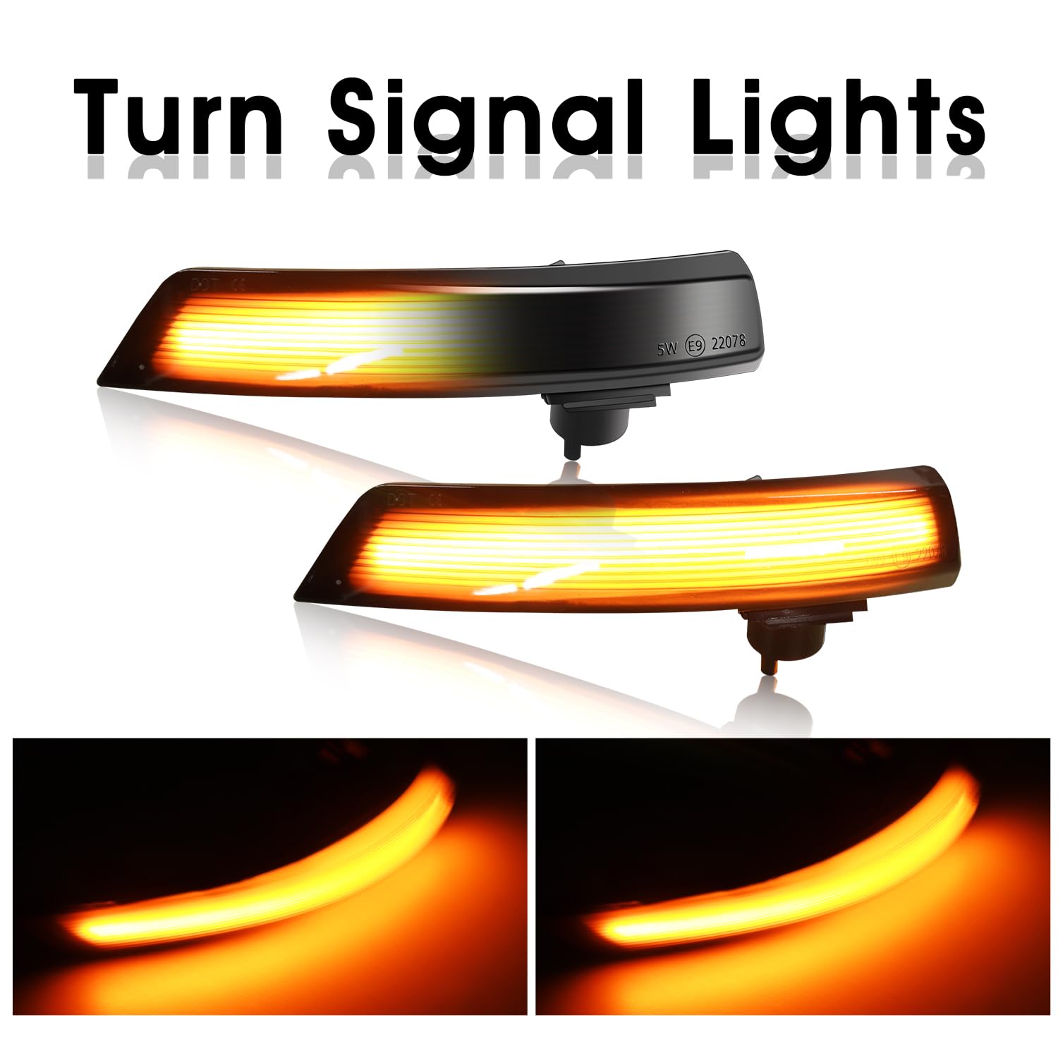 WinPower LED Światła Kierunkowskazów Migacze Lusterko Boczne Lampka Kontrolna Kompatybilny z Focus 3 MK3 3.5 MK2 Mondeo Mk4., 2 szt.