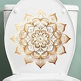 Lotus Toilet Cover Sticker Decals,Elegant Style Waterproof Toilet Lid Tank Seat Decals Cistern Self-Adhesive Bathroom Wall Sticker