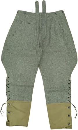 Reproduction WWII GERMAN M36 OFFICER GREY GREEN WOOL UNIFORM BREECHES SIZE XL