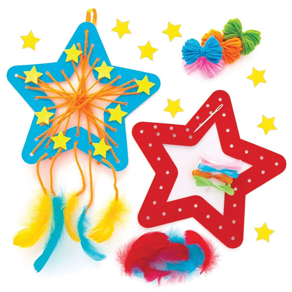 Baker Ross Star Dreamcatcher Kits, Arts and Crafts for Kids (Pack of 4)