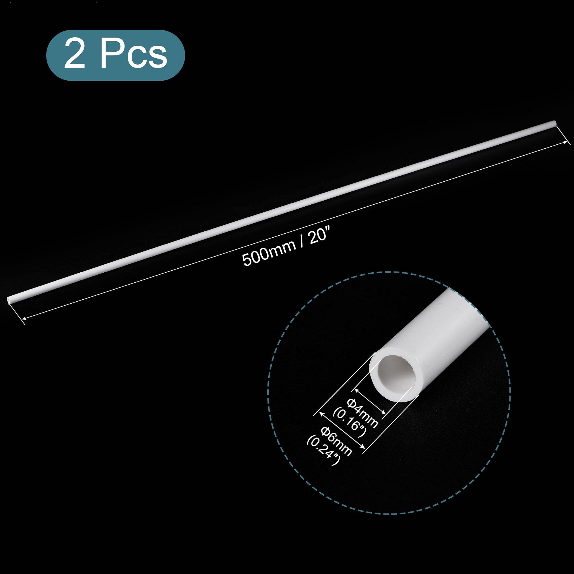 Sourcing Map Tube PVC Rigide Blanc Tuyau 4mm ID 6mm OD 50cm Tube Plastique PVC Pipe Pour Conduite D'Eau, Modélisme, Gaine De Câble Électrique