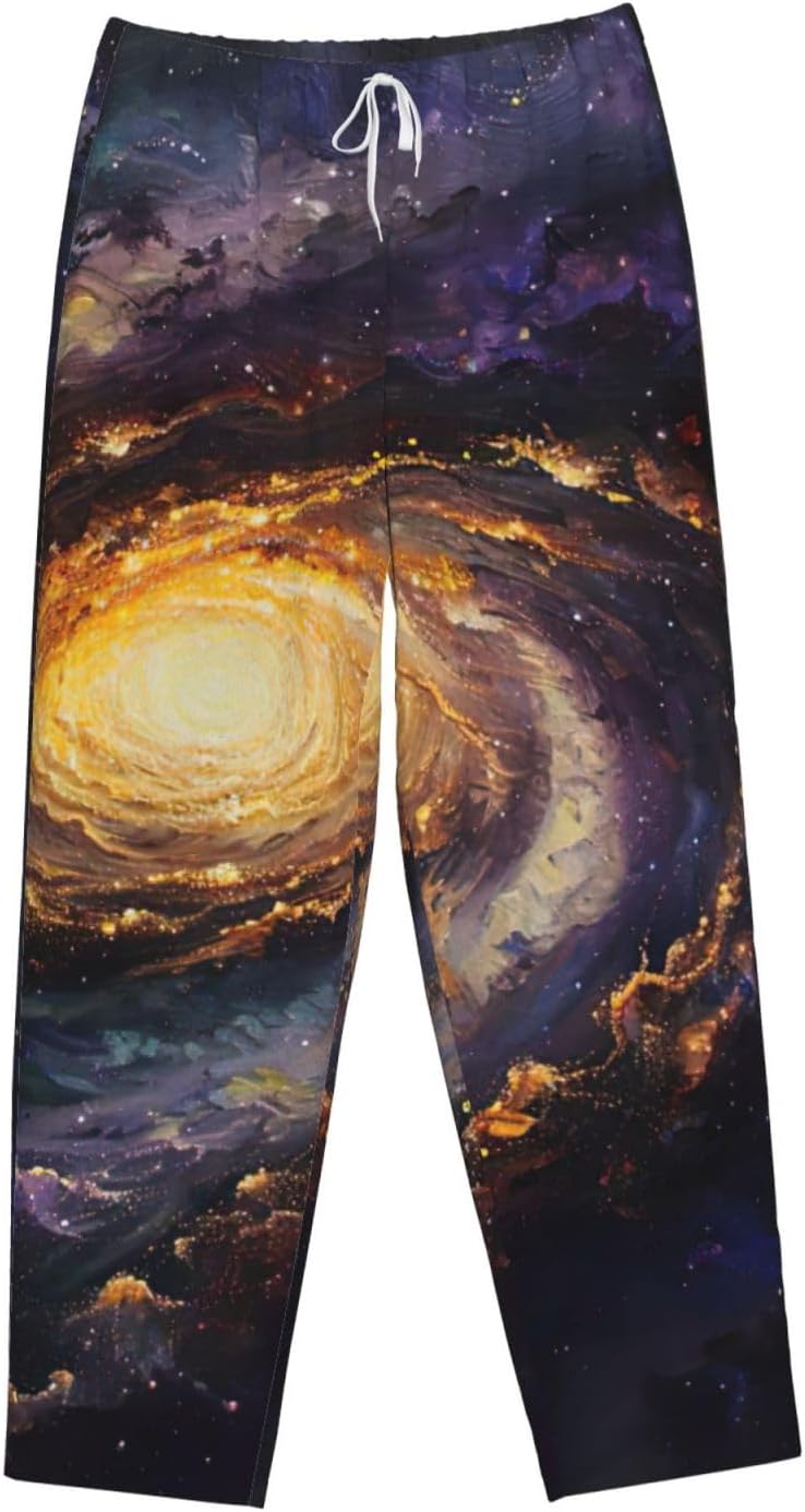 Galaxy Print Fashion Cozy Womens Flannel Pajama Pants,Perfect For Christmas And Everyday Wear