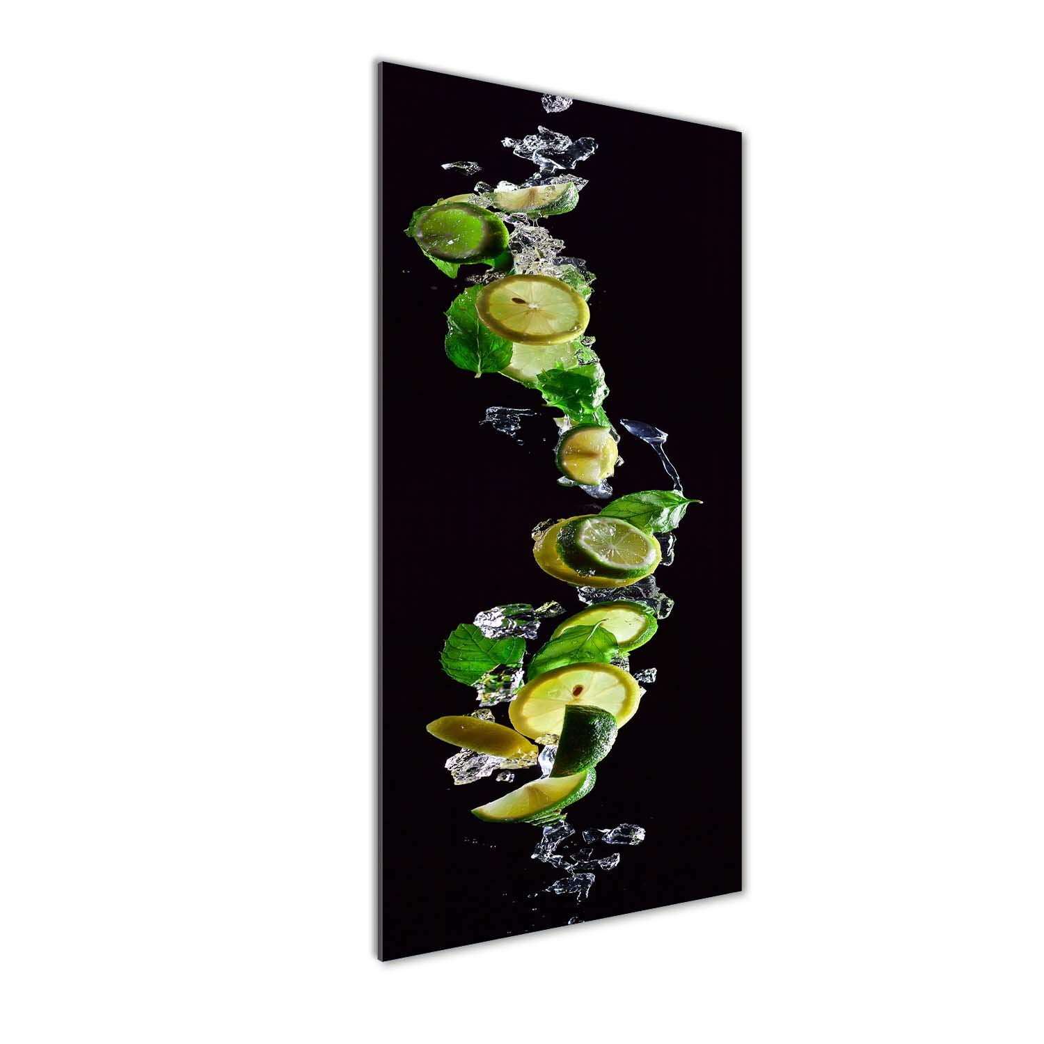 Impression sur verre acrylique 50x125 cm Tulup vert citron pour une déco murale moderne