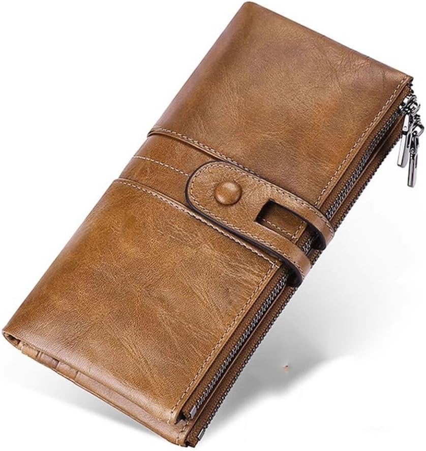 Genuine leather youth retro top layer cowhide multi card multi-functional men's handheld foreskin clip