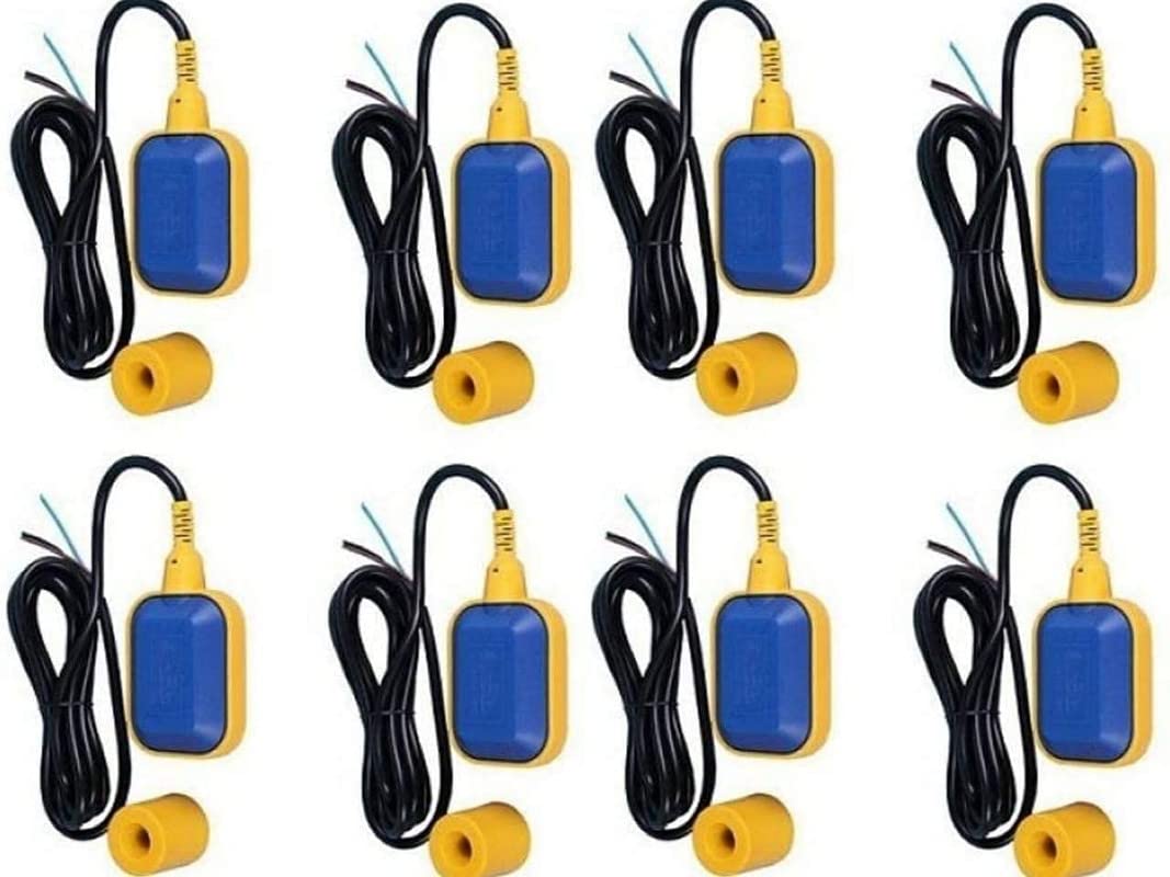 AMPEREUS 250 Volts Float Switch Sensor for Water Level Controller with 3 Meter Wire: Select NO/NC 3 Meters Cable Length(8 PC Pack)