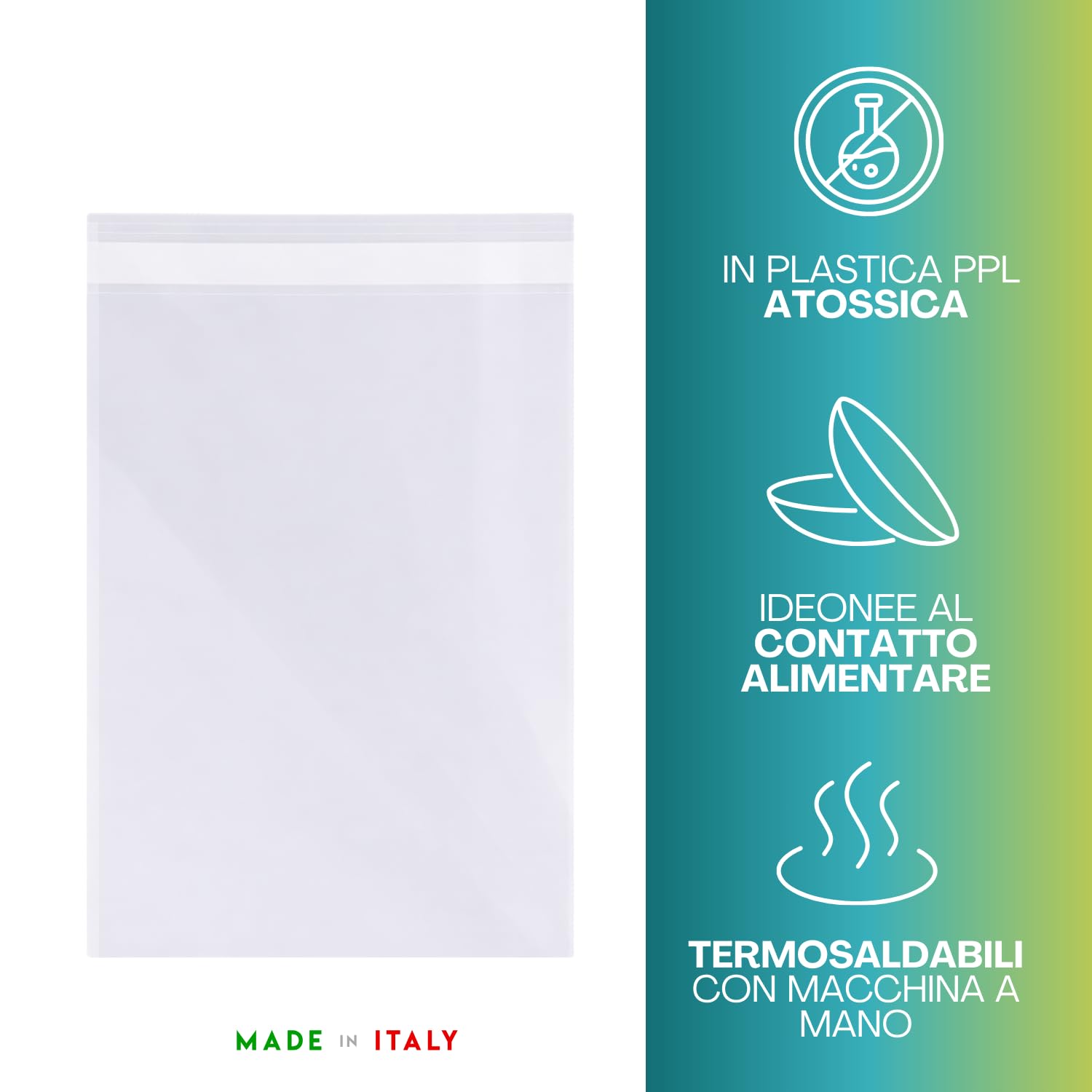 CAPUFIB 100 Sacchetti Di Plastica Trasparenti Richiudibili, Autoadesivi, 25.4x35.5 Cm, Per Camicie, Abbigliamento, Confezioni Regalo