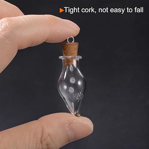 Miniatura 4 de HARFINGTON 20 mini botellas de vidrio con tapones de corcho, pequeños frascos de vidrio en forma de chile, pequeños frascos de vidrio transparentes