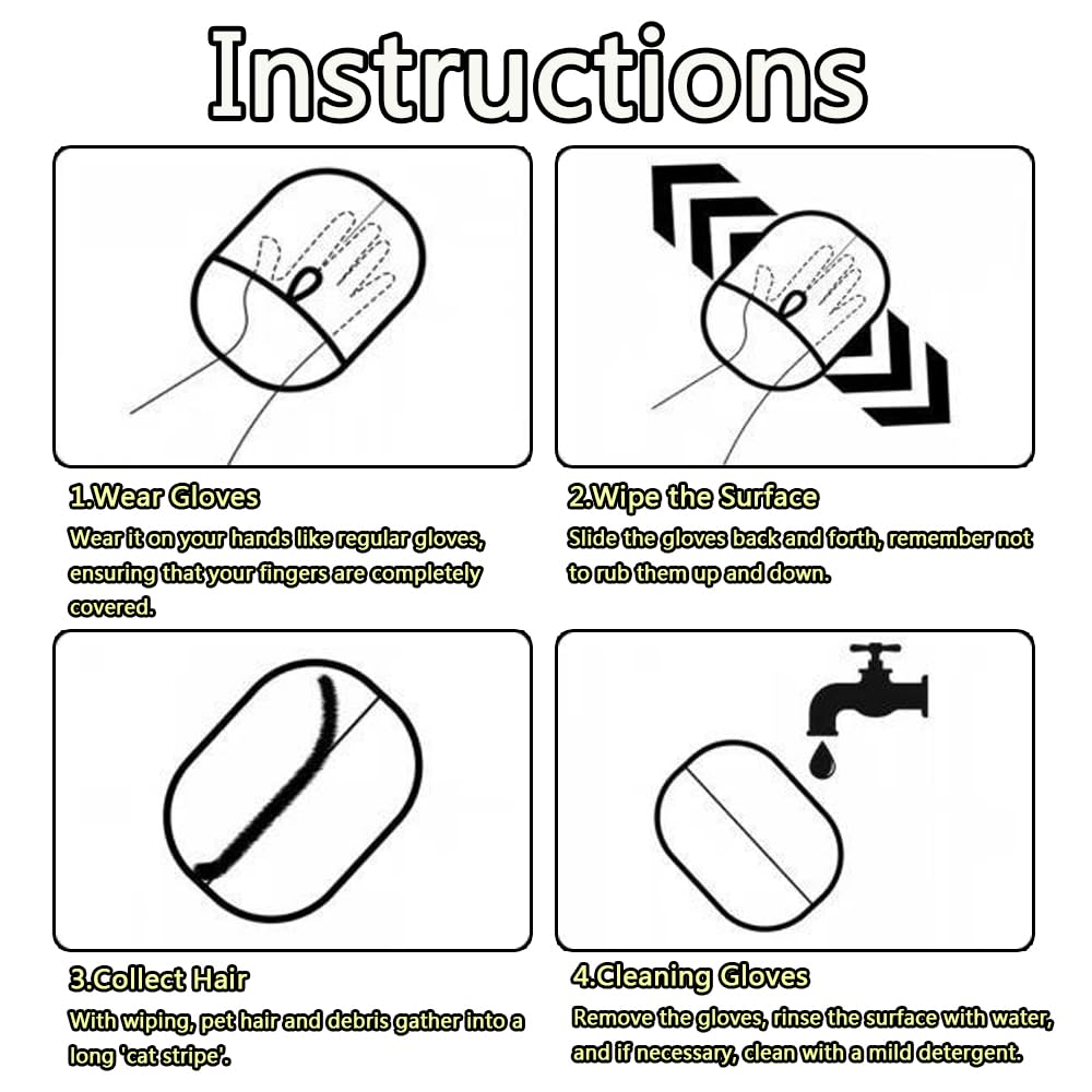 Haarentfernungshandschuh Für Haustiere - 2 Stück Doppelseitige Fellmagnet-Handschuhe Gegen Tierhaare