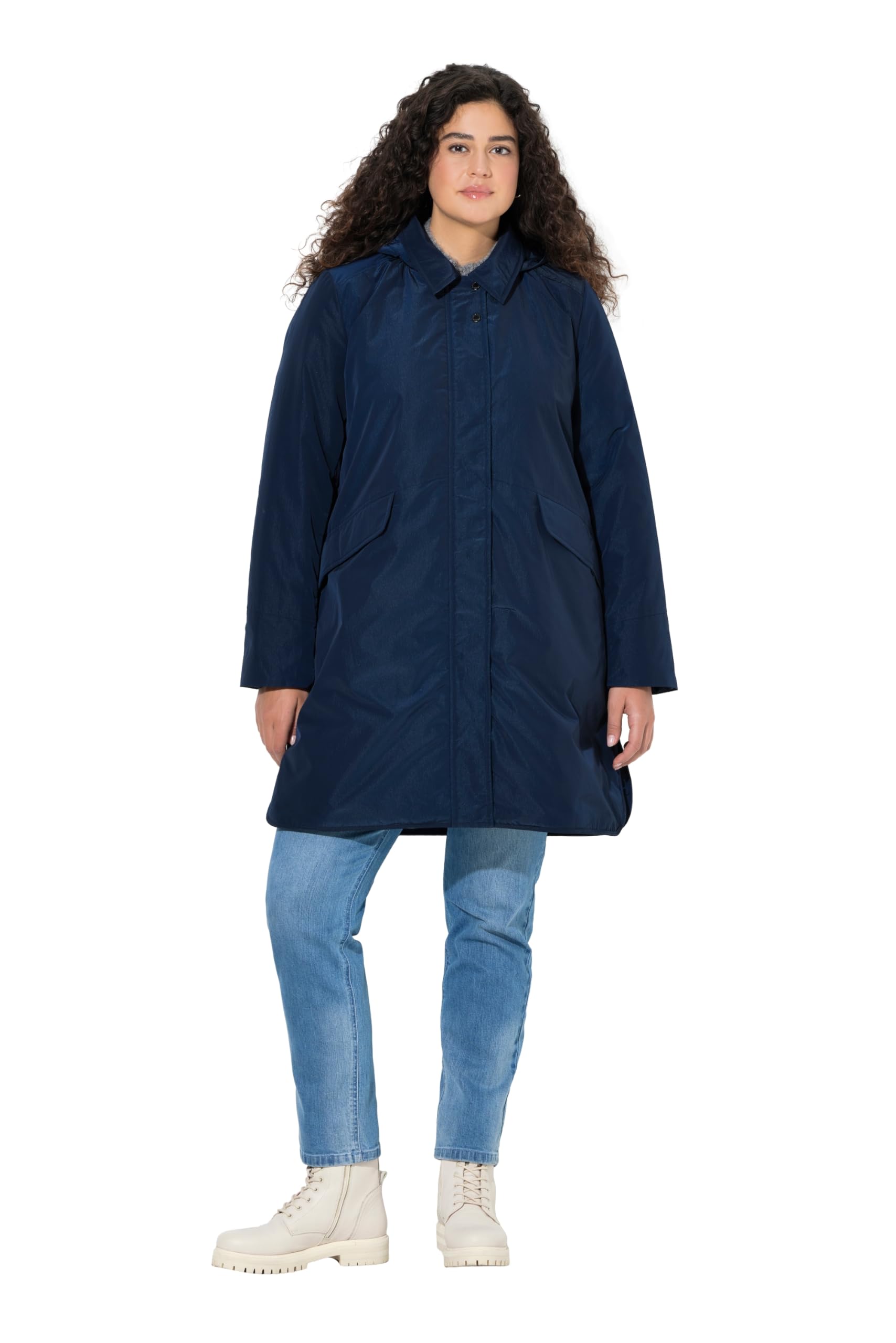 Ulla Popken Damen große Größen Übergrößen Plus Size HYPRAR Funktionsparka, wasserabweisend, Kapuze 845291
