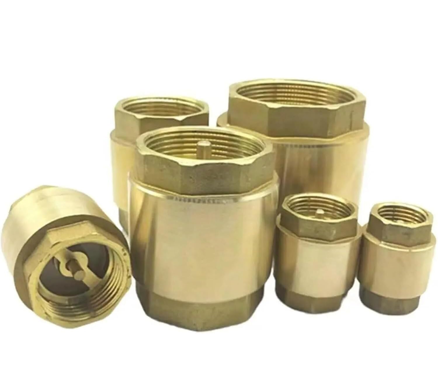 Clapet anti-retour hexagonal en laiton de 2" à ressort pour circuit hydraulique