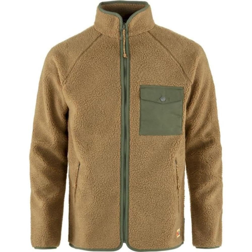 Fjallraven 84158-232-625 Vardag Pile Fleece M Sweatshirt Men's Buckwheat Brown-Laurel Green Size L