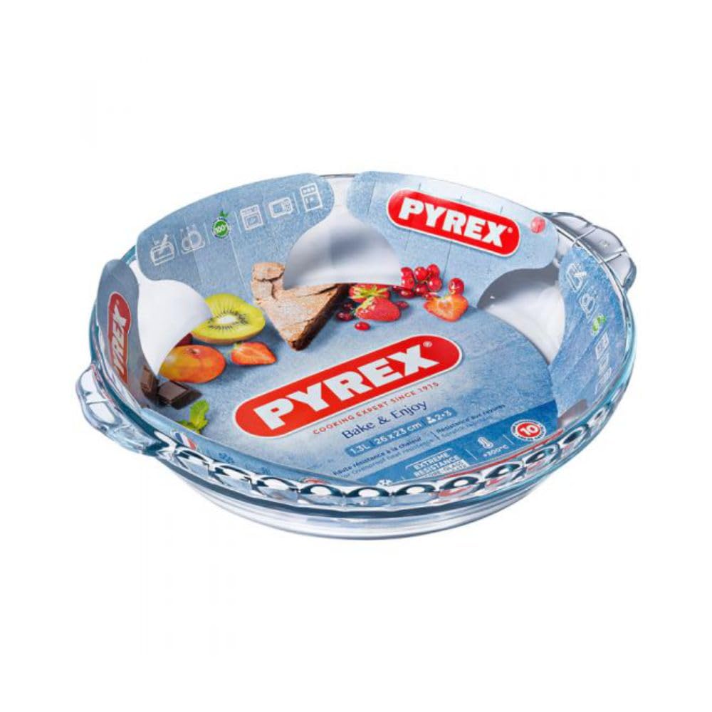 Pyrex FLAN DISH 21 - przezroczyste okrągłe szklane naczynie do pieczenia