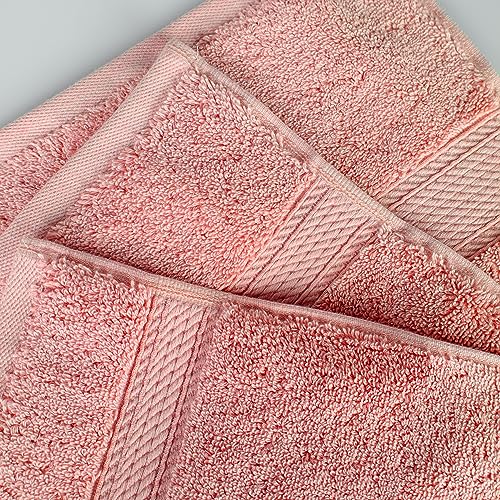 Superior Madeline Egyptian Cotton Pile 3 Piece Towel Set, Heavyweight, Spa, Hotel, Luxury Towels, Thick Plush Home Essentials, Includes 1 Washroom, 1 Hand, 1 Face Towel - Washcloth, Tea Rose by SUPERIOR - Image 7