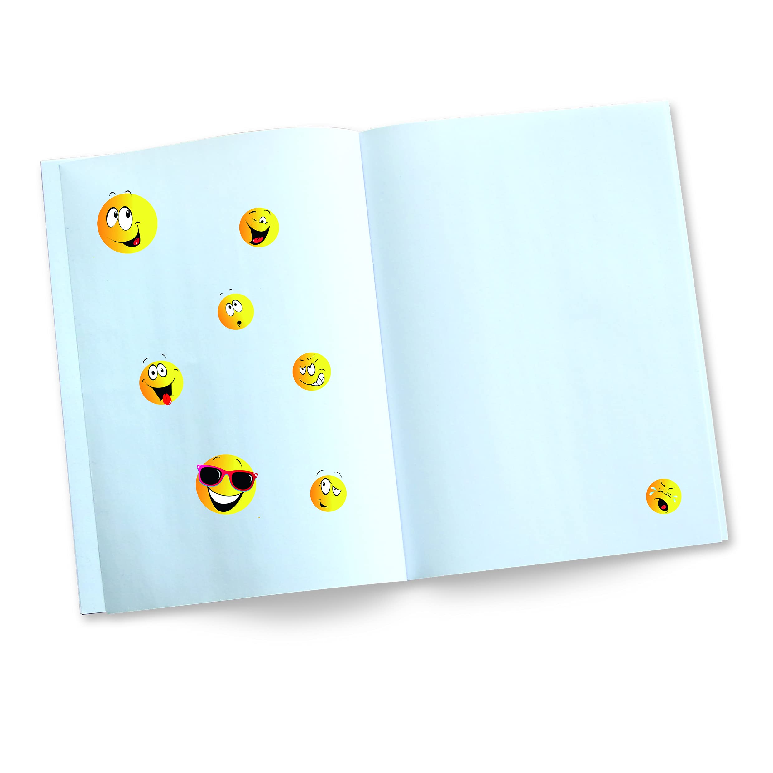 TopStick 1341 nalepek Happy Face (55 naklejek, papier, matowy), samoprzylepne, małe emotikony smiley, na prezent, urodziny, album fotograficzny, nagroda, scrapbooking, dekoracja, żółta