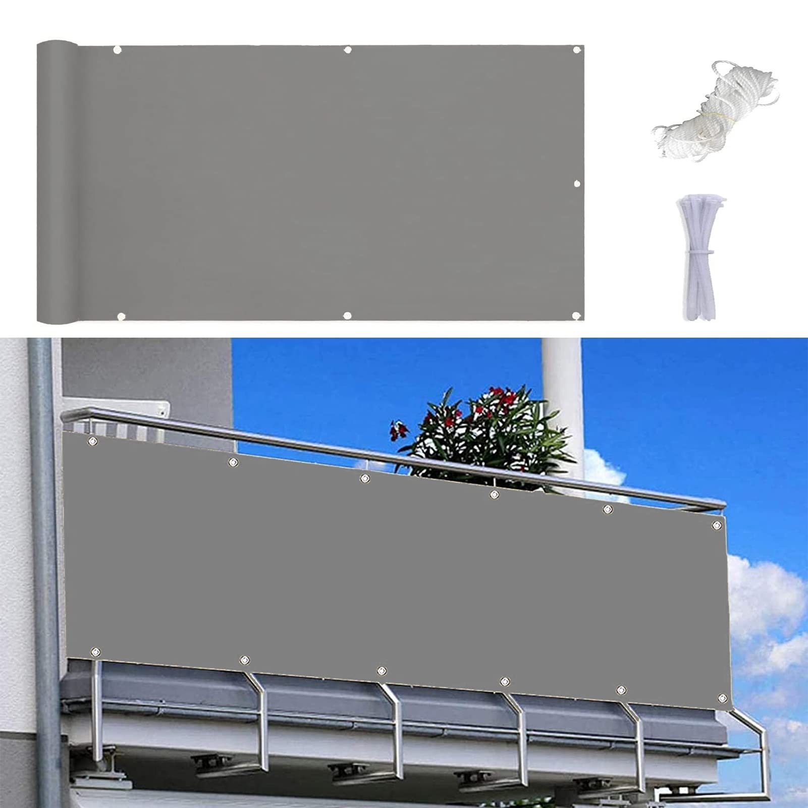 Clôture Brise-vue Pour Balcon - 0,9 X 5,5 M - En Polyéthylène