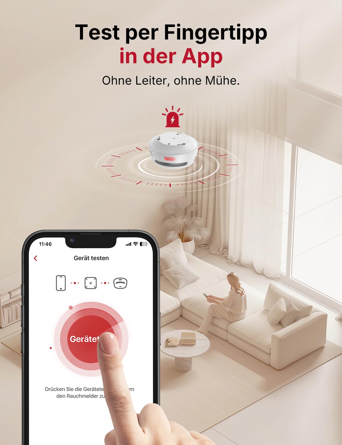 X-Sense Smart Rauchmelder XS01-M mit SBS50 Basisstation, Zertifiziert nach EN 14604, vernetzbare Funkrauchmelder mit WLAN, kompatibel mit der X-Sense Home Security App, weiß, FS61, 6 Stück
