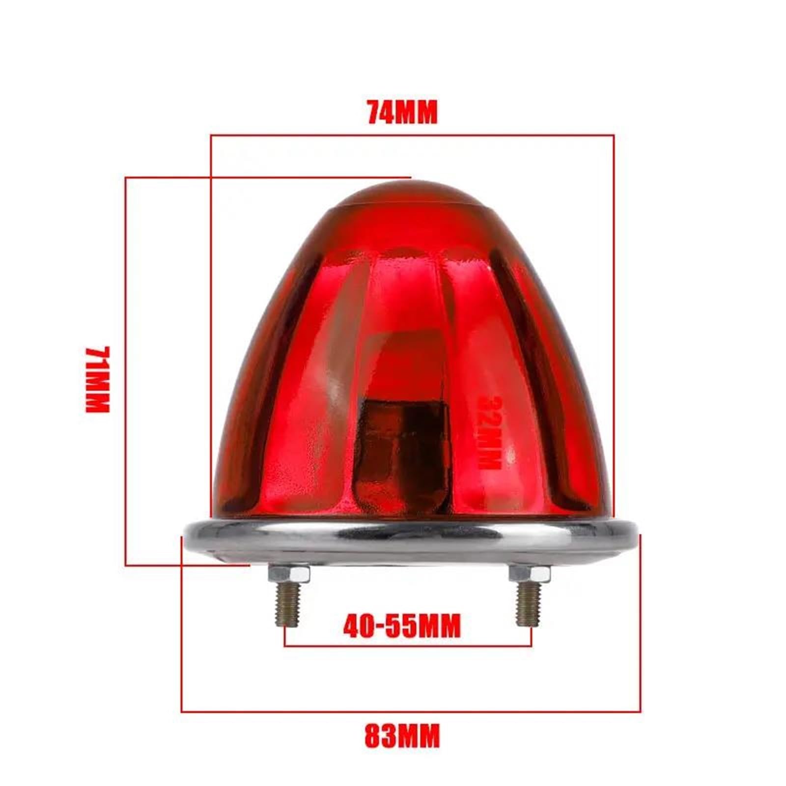Luz Intermitente Luces LED De Posición Lateral, Luz Trasera Cristal, Señal Giro Para Camión, Remolque, Tractor, Autobús(2pcs Red)