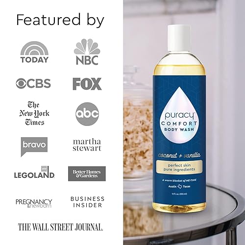 Miniatura 4 de Puracy Gel de ducha hidratante para mujeres y hombres coco y vainilla gel corporal natural para alergias de la piel 993 de ingredientes vegetales