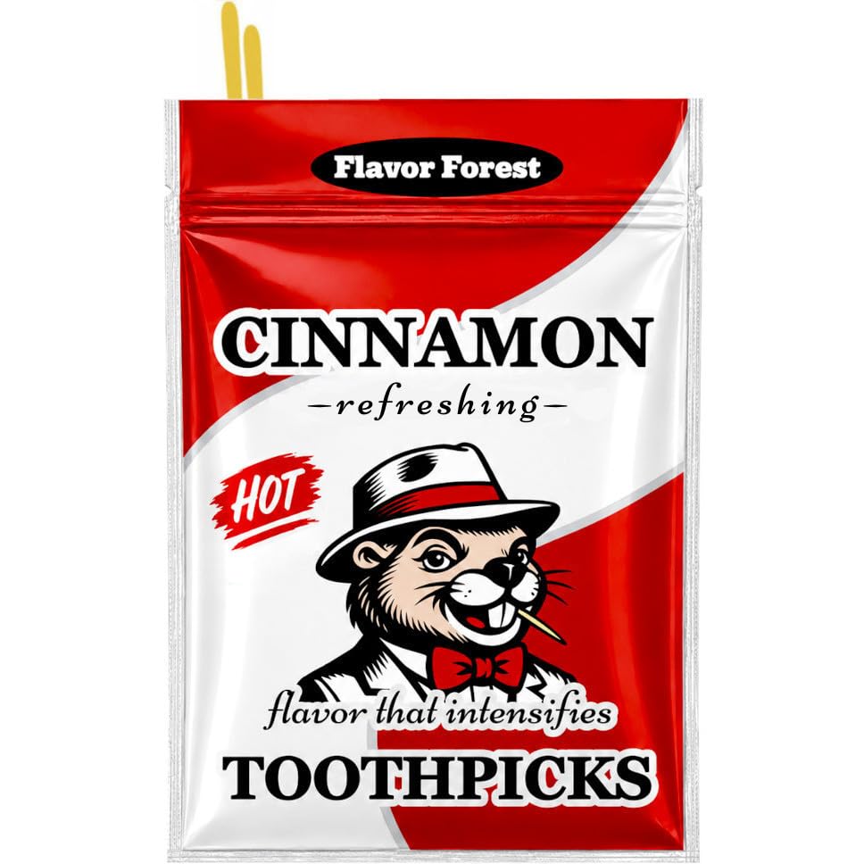 Hot Cinnamon Flavored Toothpicks (Flat Shape) 100ct