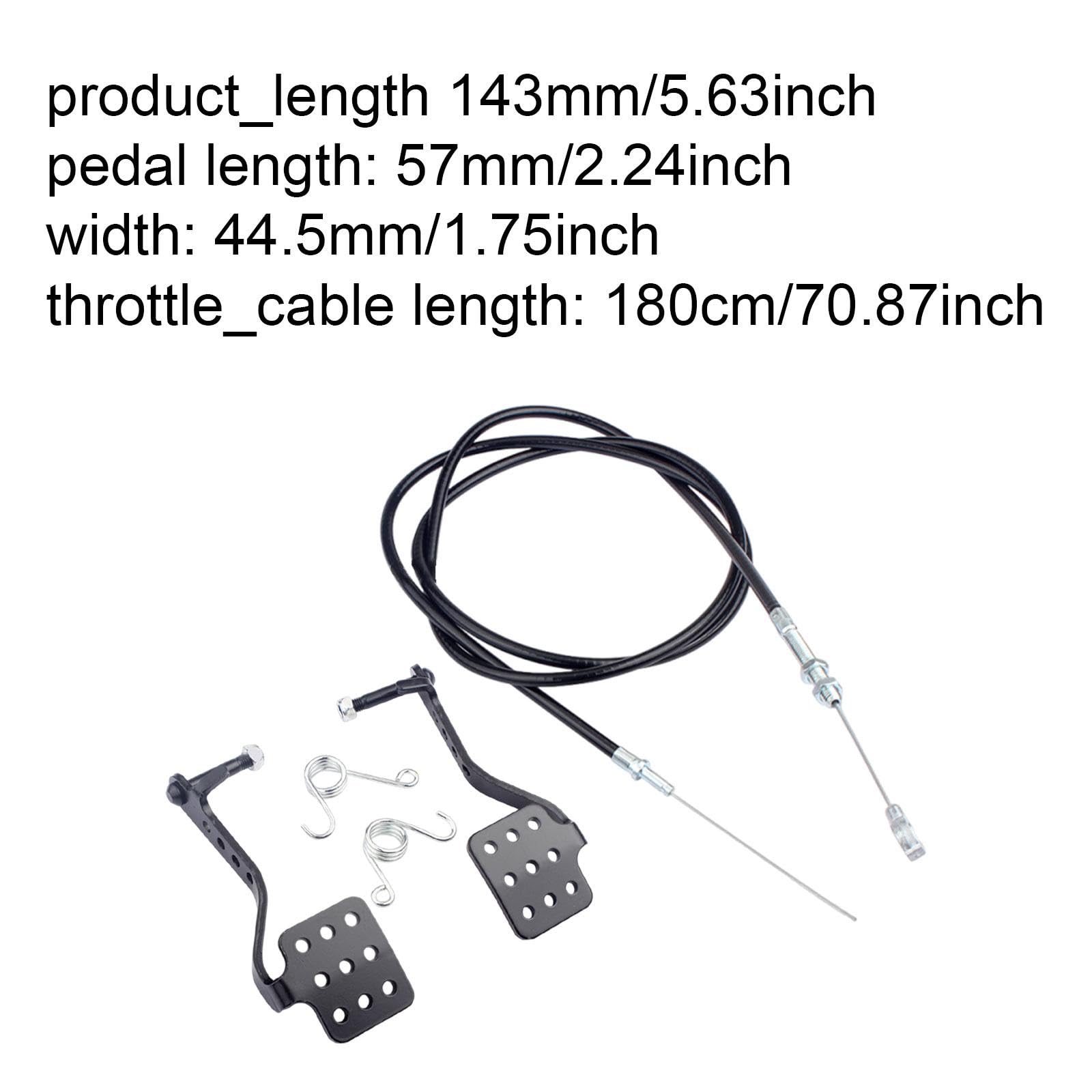 2 Pezzi Pedali Go Kart Kit Freno Acceleratore Accessori Sostituzione Metallo Robusto Installazione Rapida Adatto a Appassionati di Motori, con Cavo Dell'acceleratore