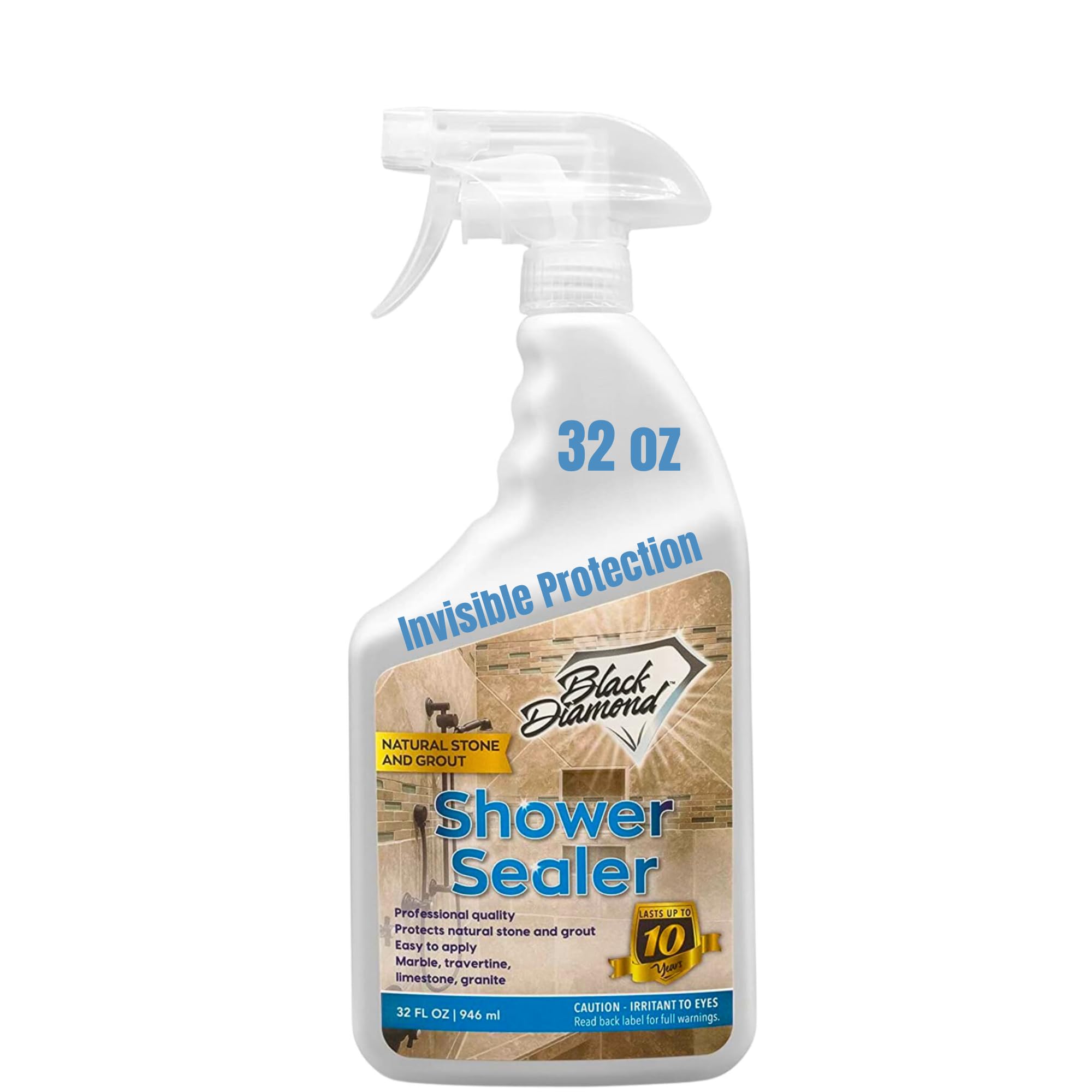 Natural Stone and Grout Penetrating Shower Sealer. Marble, Granite Travertine, Limestone. Protects Making Them Easy to Clean. Works Also on Grout in Tile, Ceramic, and Porcelain. 32oz.