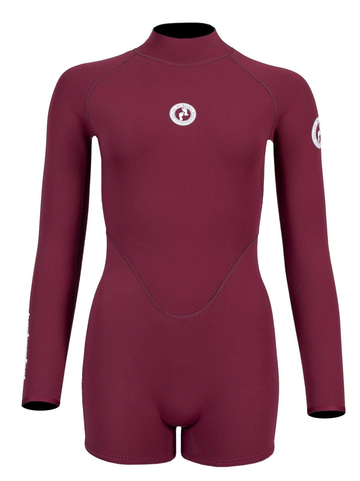 Two Bare Feet Women's Neoprene One-Piece Wetsuit – Premium Swim Suit for Surfing, Swimming, Scuba Diving & Water Sports, Flexible, Durable, Multiple Styles (Arabella Shorts (Burgundy), L) — image 1