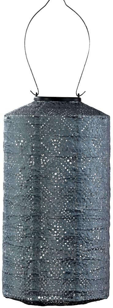 Lumiz 227188-13" Cylinder Grey Blue Topaze Pattern Lantern (Cylinder Topaze Lantern, Grey Blue (LUM148))