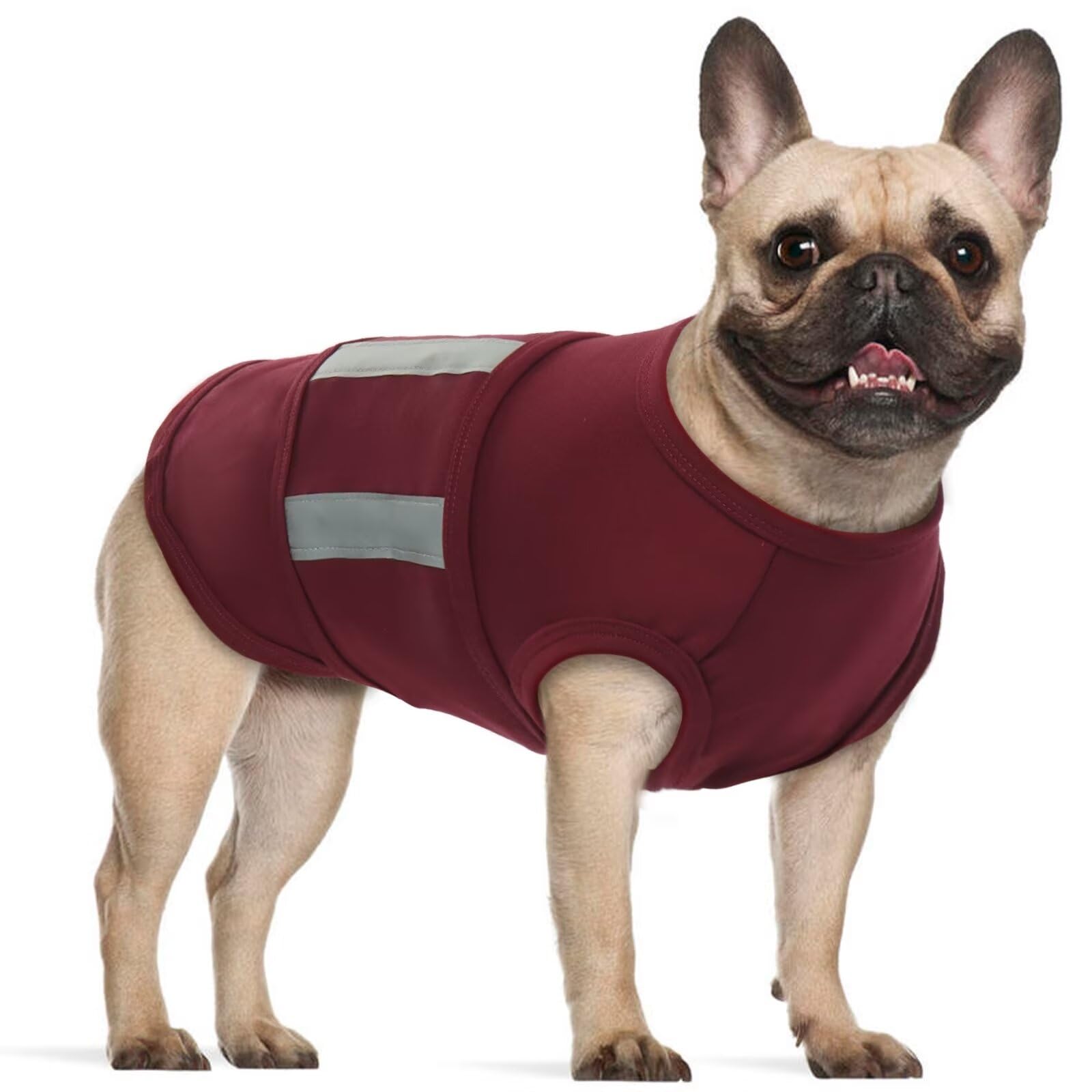 MIGOHI Adjustable Anxiety Relief Vest for Large Dogs - Calming Wrap for Thunderstorm, Fireworks, Travel and Separation - L, Bordeaux