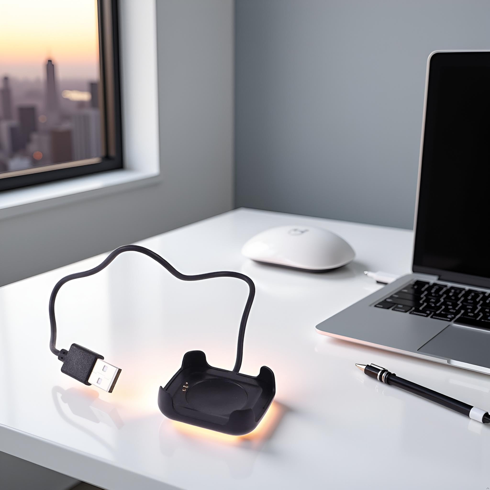 Câble de charge noir pour montre intelligente HW22 - Chargeur magnétique - Support USB - Câble de charge rechargeable - Câbles et chargeurs - Accessoires de montre intelligente (30 cm)